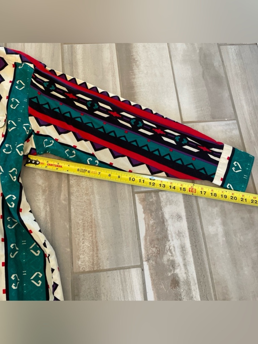 VTG Panhandle Slim Western Shirt USA Made Aztec Southwest Multicolor 17 1/2 XL? - Picture 7 of 10